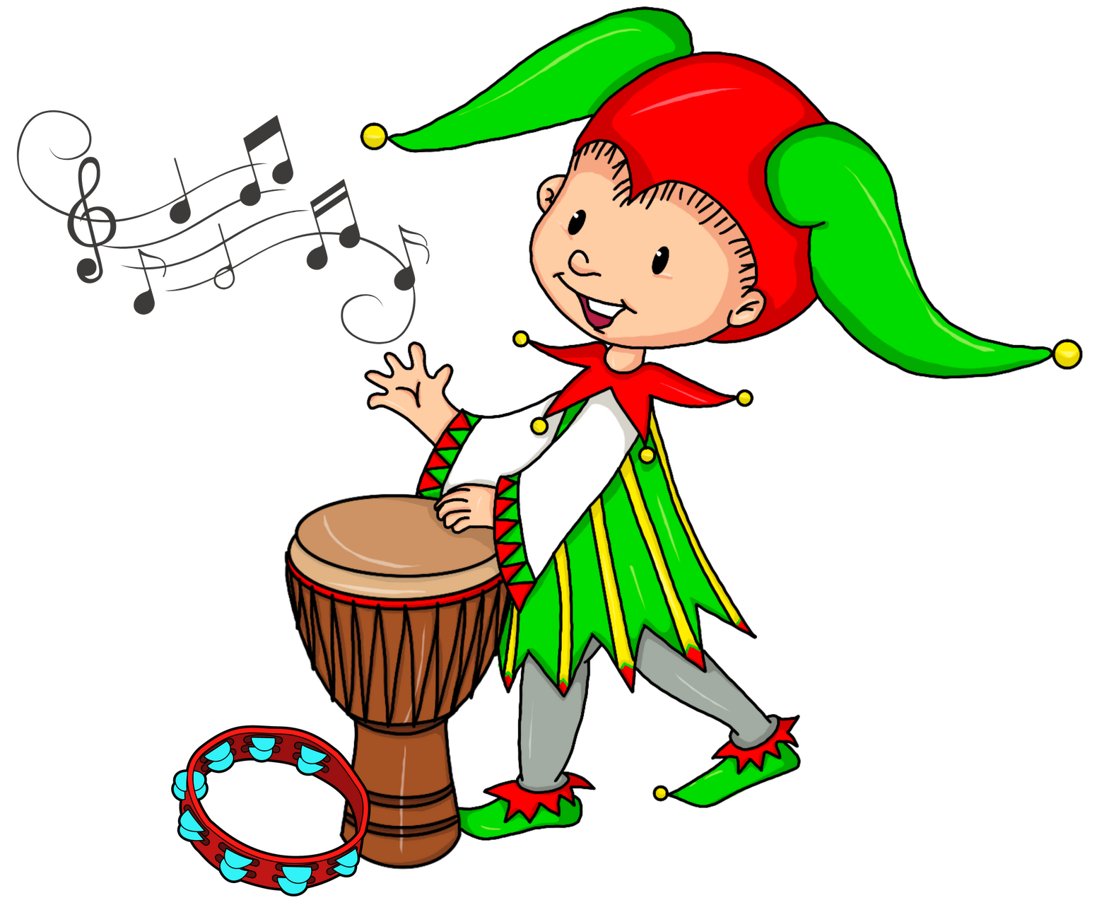 Illustration von Till-Eulenspiegel als Kind trommelt und singt